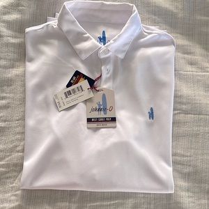 johnnie-o mens large white polo shirt